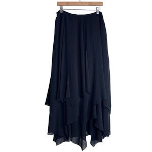 100% Silk Simon Chang Black Maxi Skirt